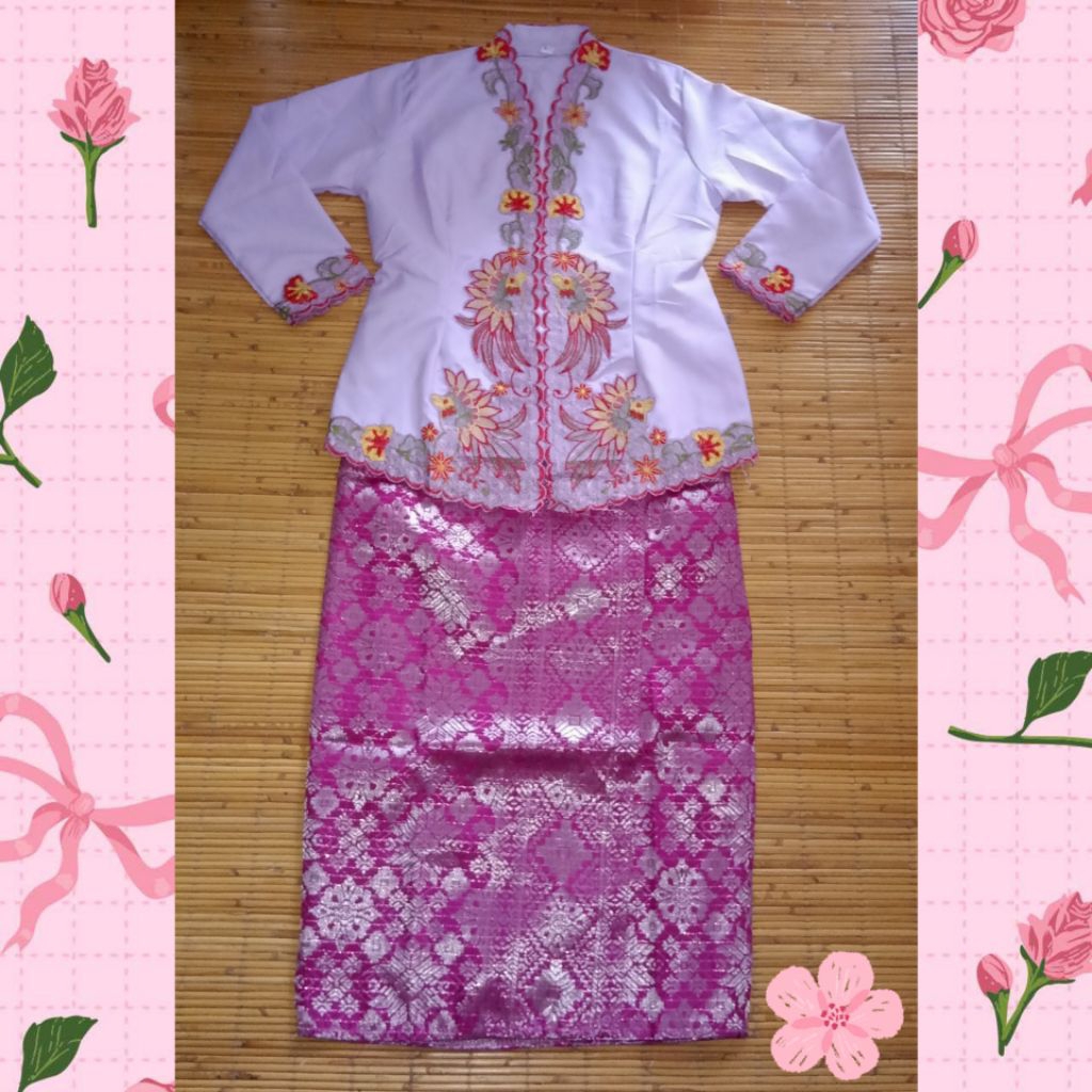 Set Kebaya encim rok songket anak usia 7-8tahun
