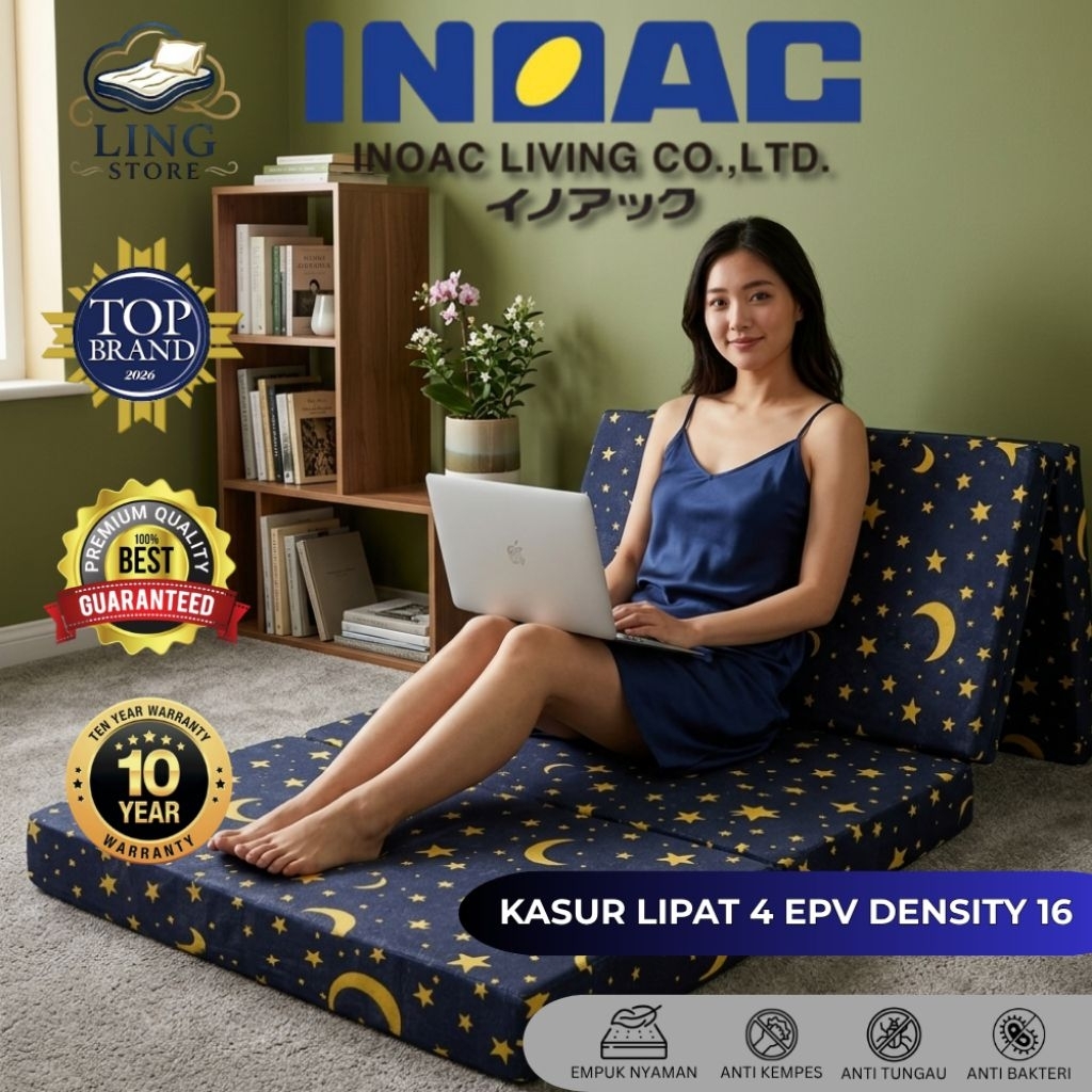 Kasur Busa INOAC Lipat 4 ORIGINAL EPV Density 16 Garansi 10 Tahun Dijamin Ori 100% Nomor 1 Kualitas 