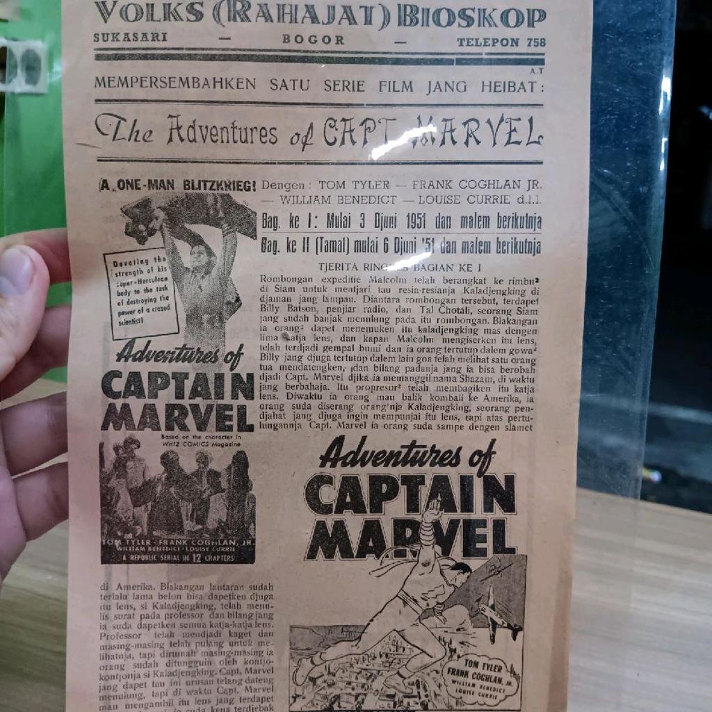flyer film poster film langka captain marvel 1940