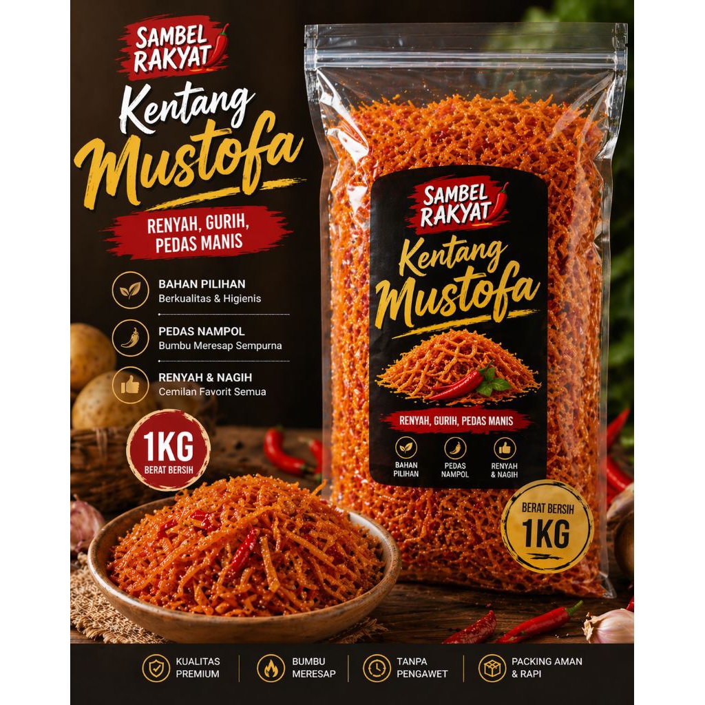 Kentang Mustofa Pedas Manis 1KG