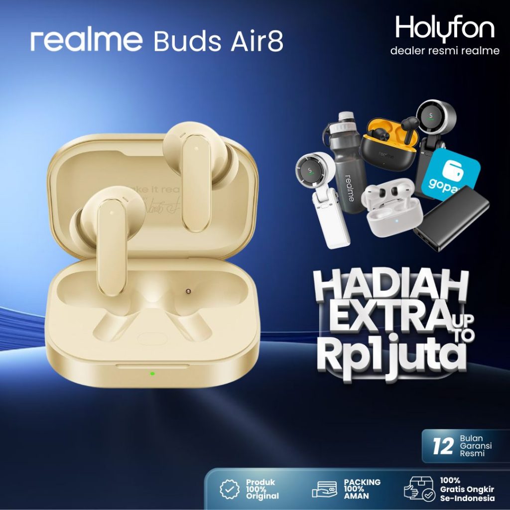 realme Buds Air 8 | ANC Hi-Res LHDC | Dual Driver Earbuds | Garansi Resmi