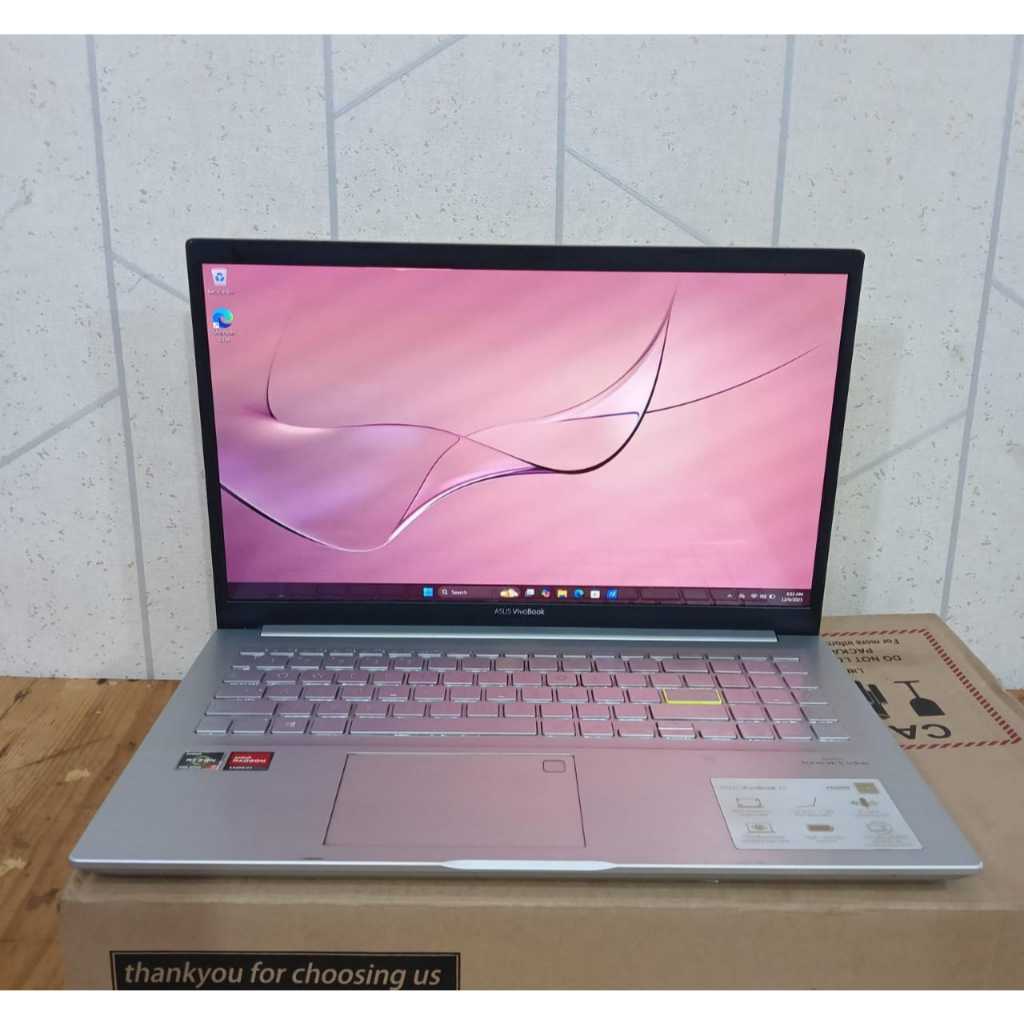 Asus Vivobook 15 X513UA, AMD Ryzen 7 5700U, Ram 8/512 GB, 15,6 inc, #Backlight, #IPS, Lengkap, Rose 