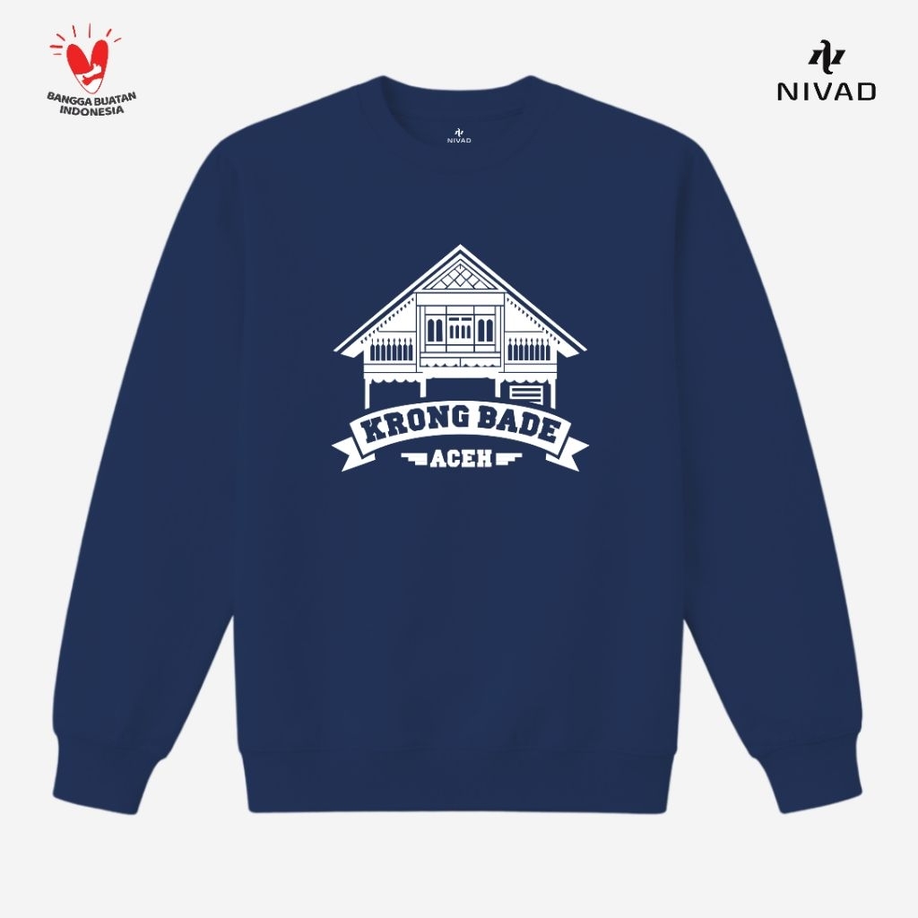 Nivad Sweater Crewneck Rumah Adat Tradisional Aceh Krong Bade