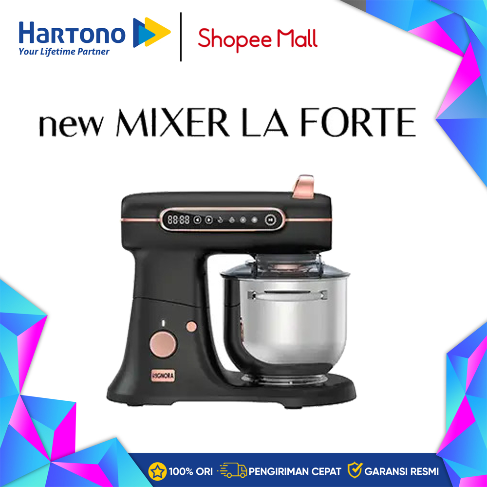 Signora LA FORTE Stand Mixer, Mixer Bertenaga Kuat untuk Kue dan Roti