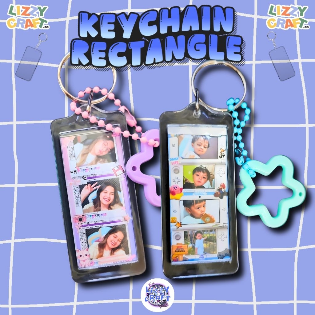 GANTUNGAN KUNCI FOTO RECTANGLE | BAGCHARM FOTO | GANTUNGAN KUNCI CUSTOM FOTO