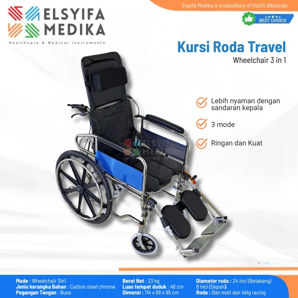 Kursi Roda Travel - 3in1 - Kursi roda GTT Termurah