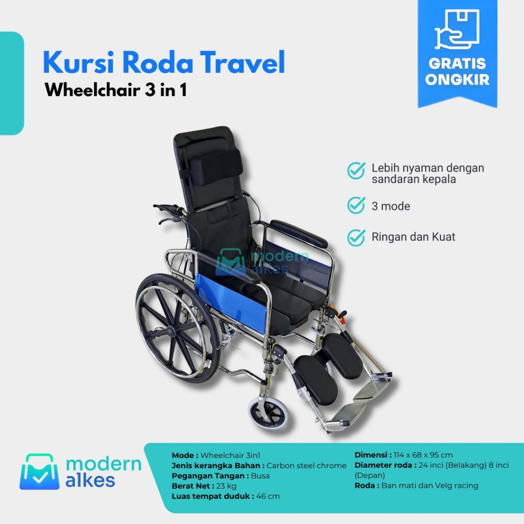 GTT Kursi Roda 3 in 1 - Kursi Roda MultiFungsi 3 in 1