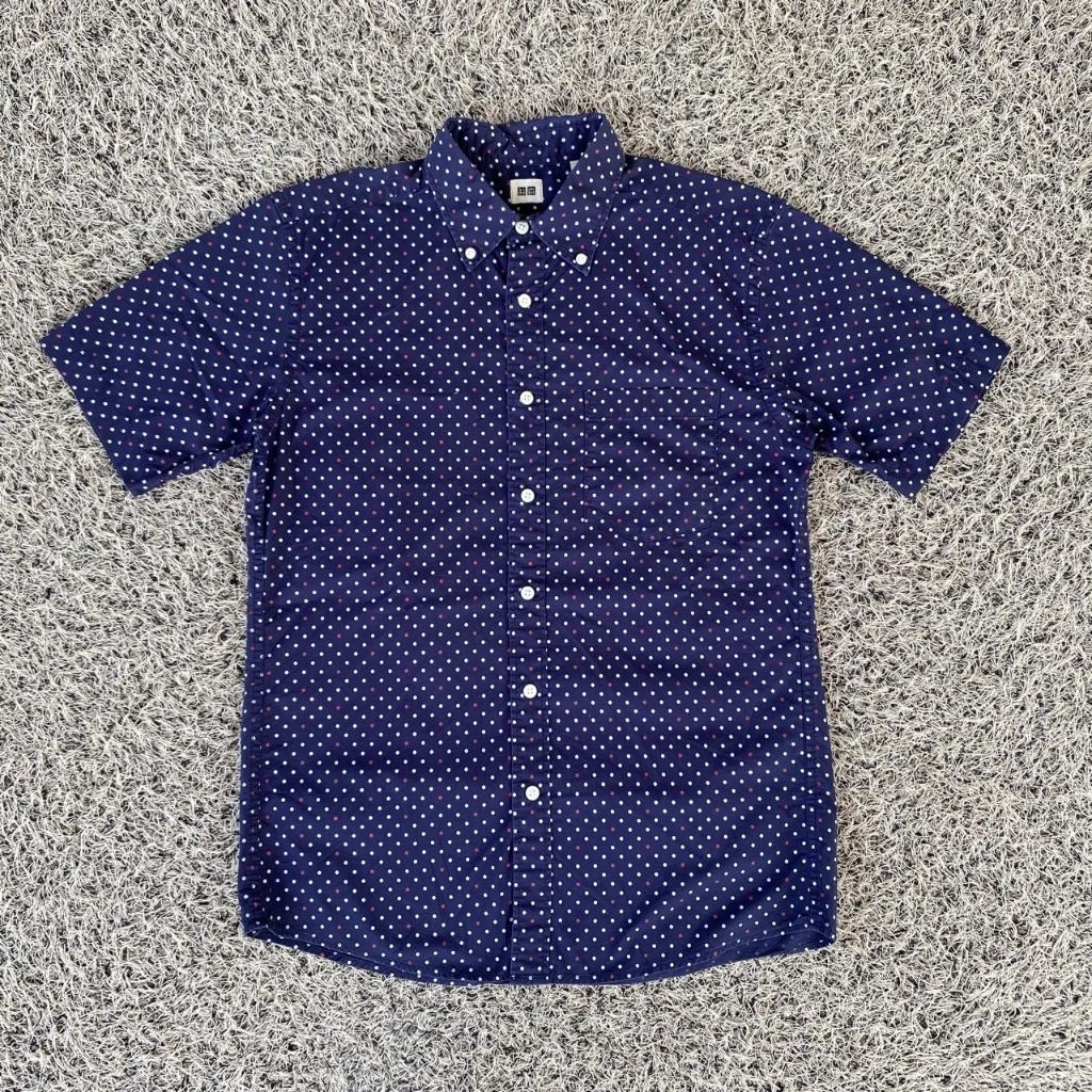 kemeja casual uniqlo oxford full print kemeja uniqlo oxford