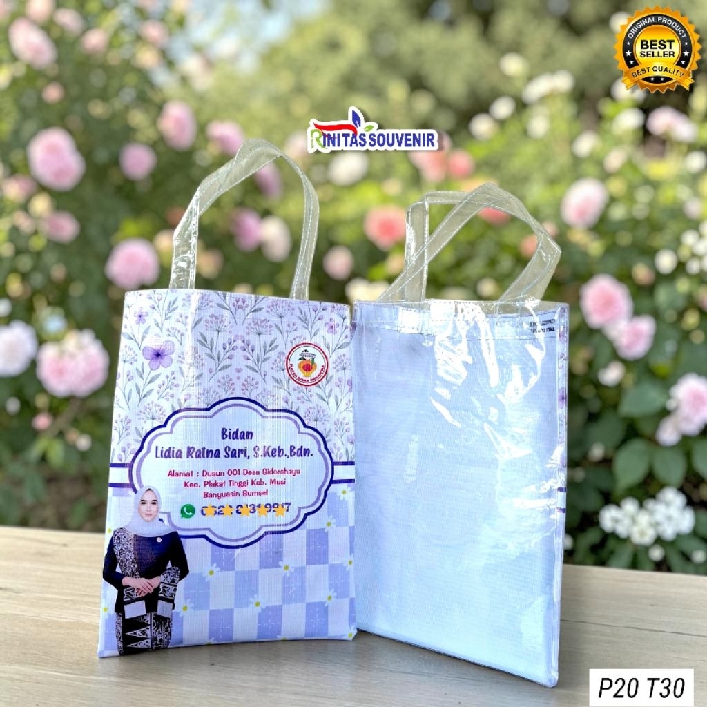 cod tas bidan custom KIA souvenir partus bidan murah tebal pakai nama