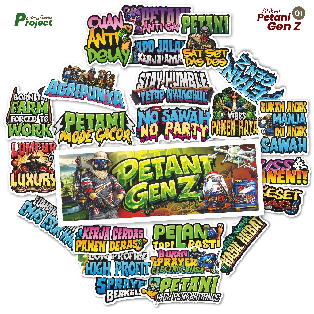 Sticker Petani Gen Z / Stiker Tangki Semprot Pertanian