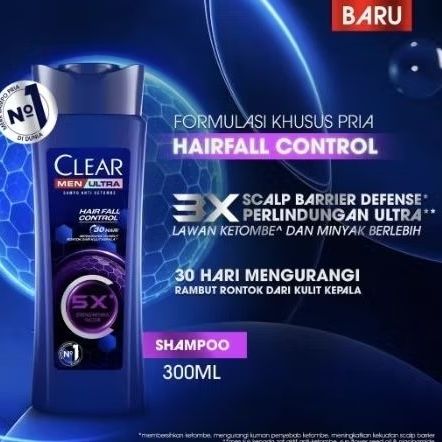 Clear Men Ultra Shampoo Anti Ketombe Pria HairFall Control 300ml