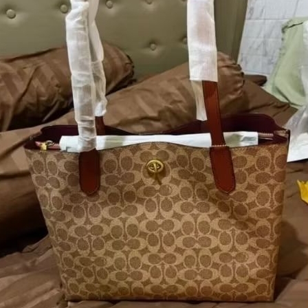 preloved Tas Coach Signature brown