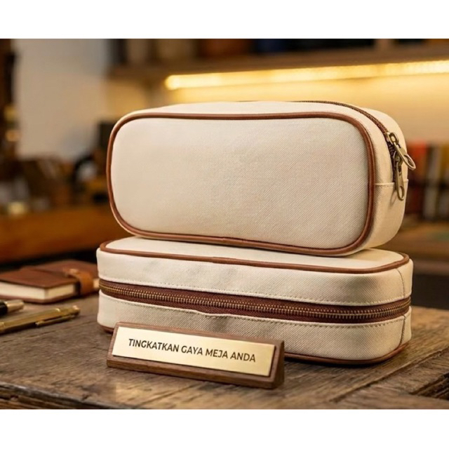 Tempat pensil bahan kulit/ Pencil case korean style aesthetic