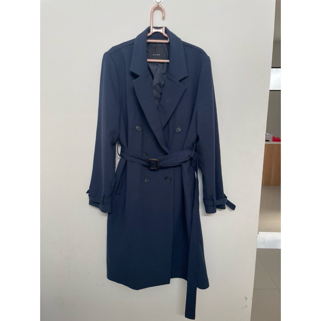 Long Coat Korea Long Blazer Black Navy Premium