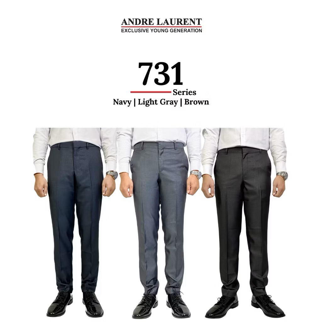 ANDRE LAURENT CELANA FORMAL PRIA SLIMFIT GREY SIZE 34