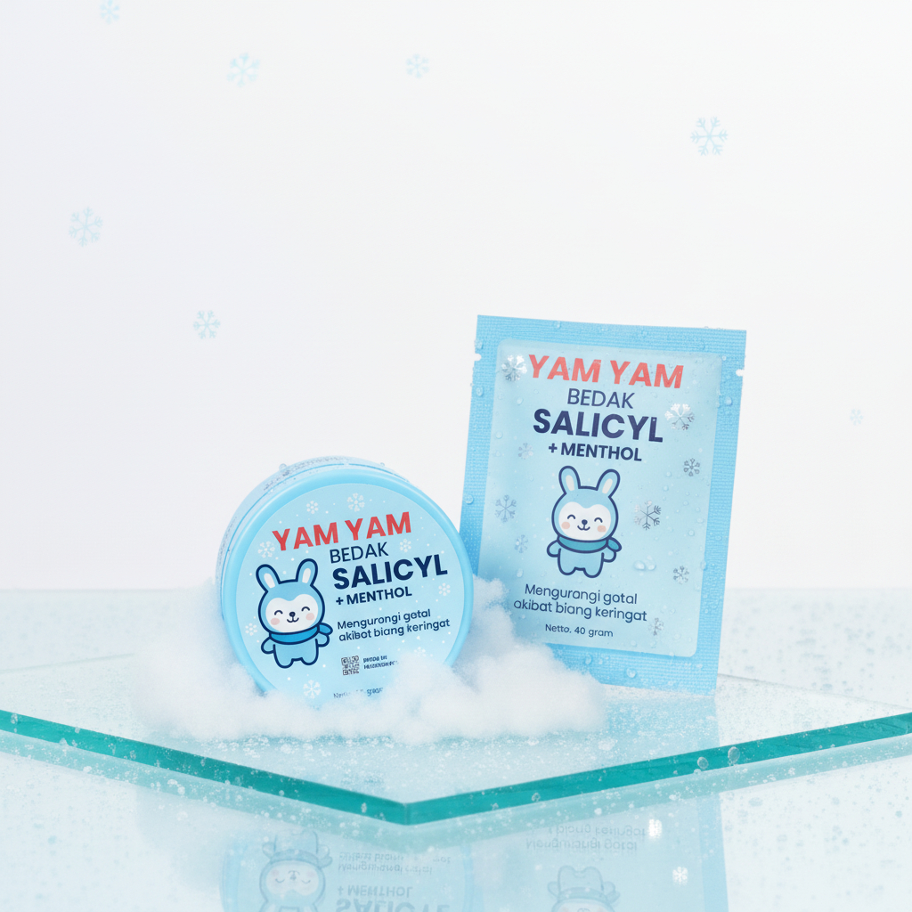 [PAKET: 6 pot + 12 sachet] Yam Yam Bedak Salicyl + Menthol