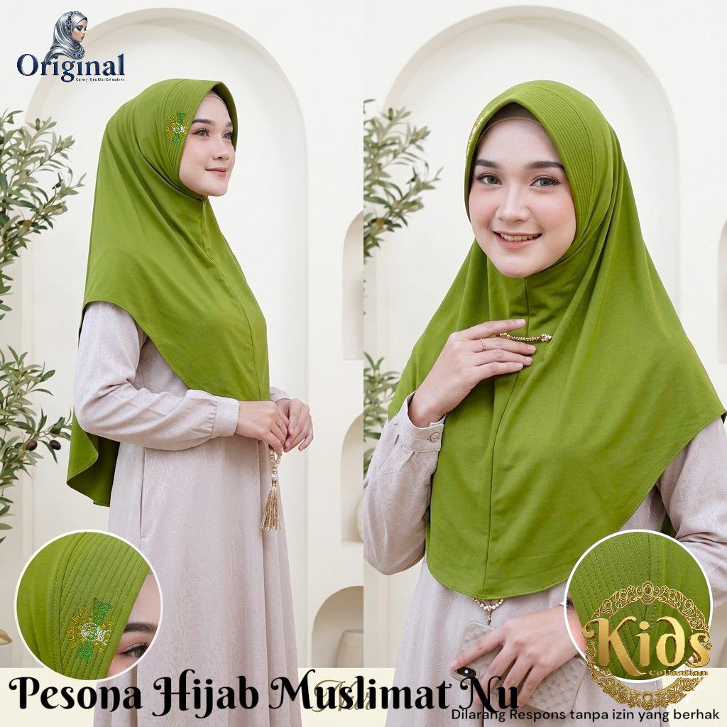 Jilbab Muslimat Nu bordir permanen Hijab Seragam Wanita Muslimah Cantik Jersey Premium Nyaman