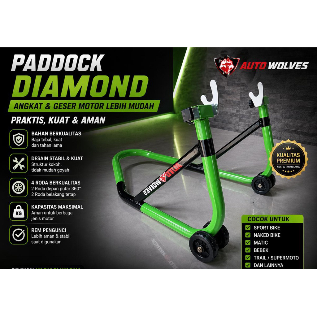 standar Paddock Universal model diamond Motor Sport moge dan Bebek