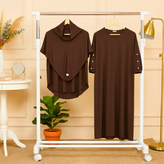 Gamis Anak Perempuan Abaya Mahogany Umur 3 10 Tahun