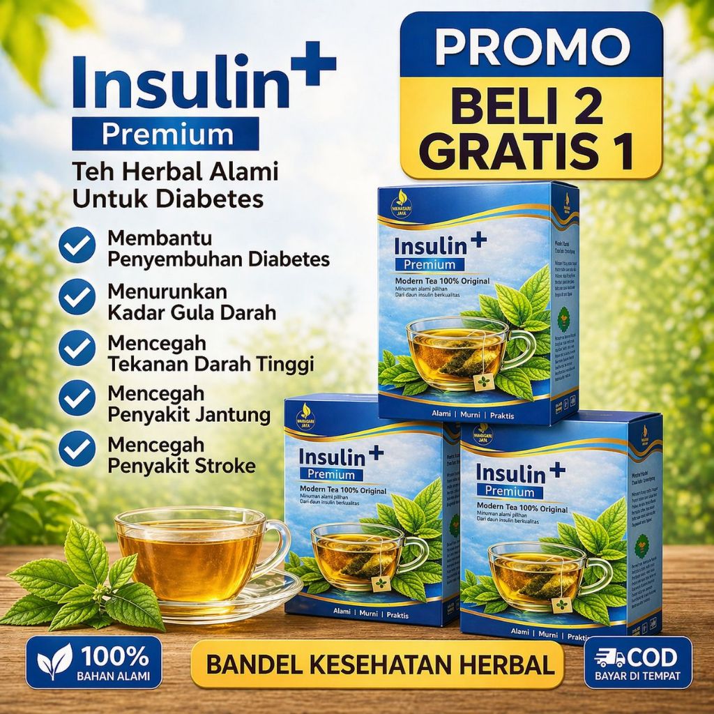 INSULIN+ Teh Daun Insulin Premium Asli Bantu Turunkan Gula Darah Diabetes & Kolesterol | Antioksidan
