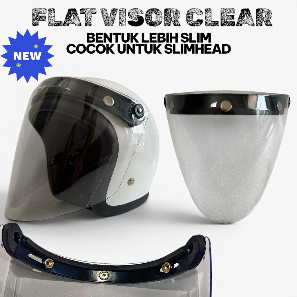 slimhead helmet flat visor clear kaca bening venom slimhead