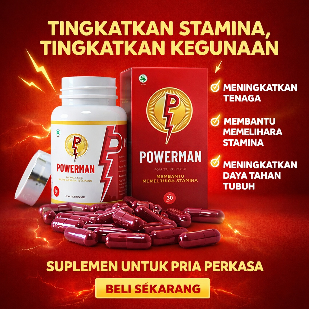 top 1 Powerman Obat Herbal tradisonal Kesehatan Stamina ObatKuat Ampuh TahanLama