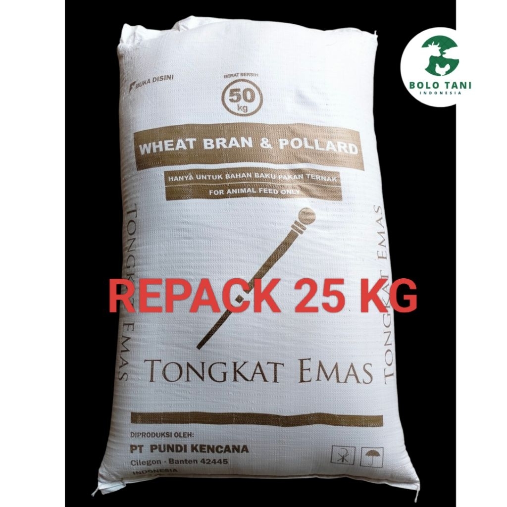 ASLI BRAN POLLARD 25 KG - POLAR TONGKAT EMAS - PAKAN SAPI KAMBING