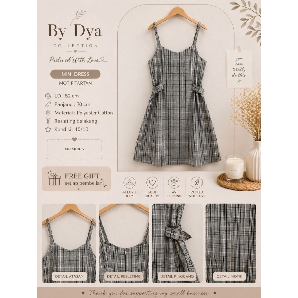 Overall/Mini dress Tartan | Preloved Serba 35k