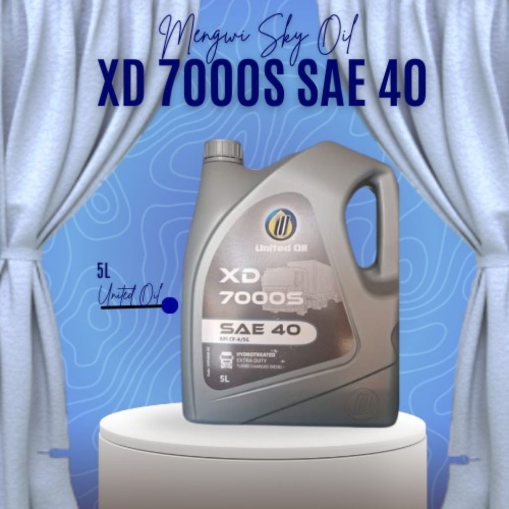 United Oil XD 7000S DIESEL SAE 40 , 5L untuk Kendaraan Diesel