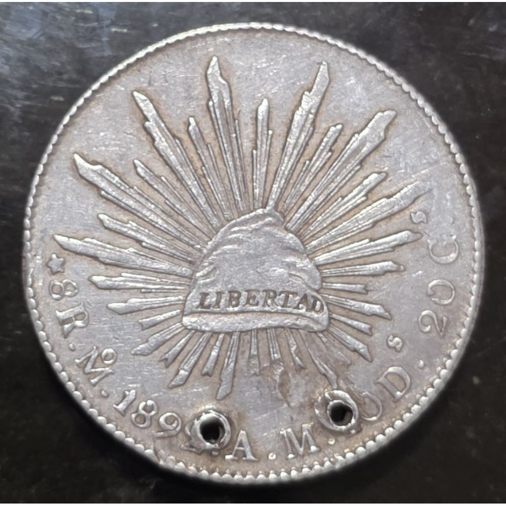 Koin Perak 8 Reales 1892 Mexico