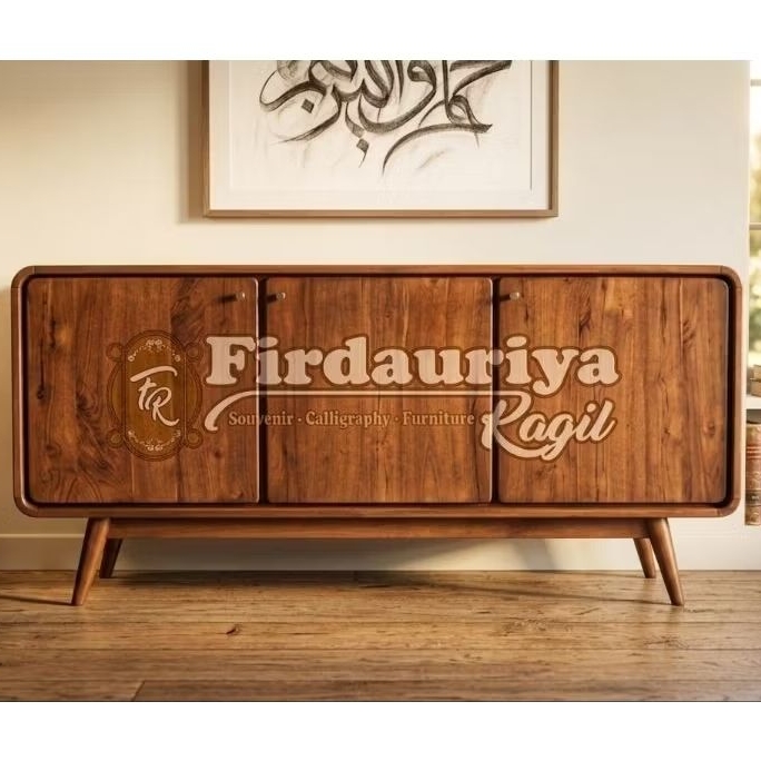 Credenza bufet meja tv kayu jati solid grade A asli Jepara minimalis antik estetik aesthetic kekinia