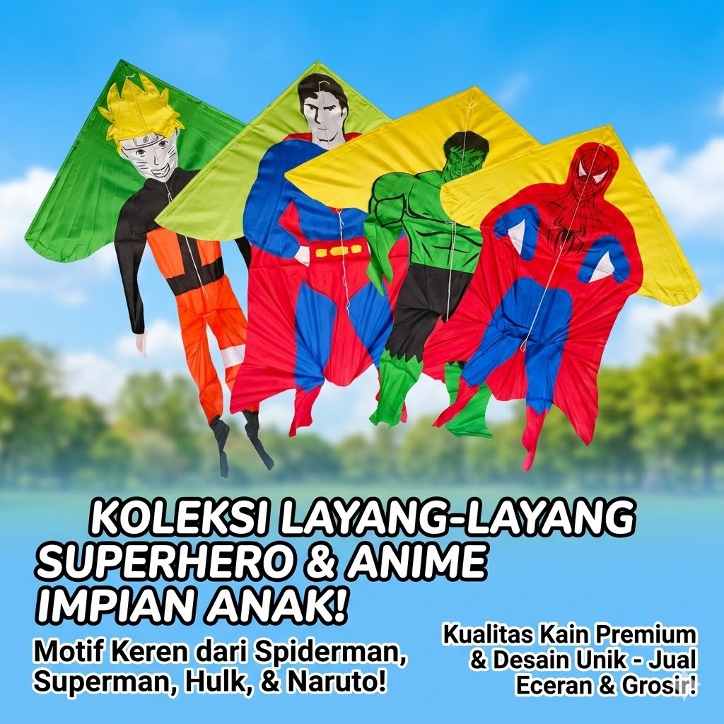 layangan NARUTO 1 meteran layang-layang mainan anak