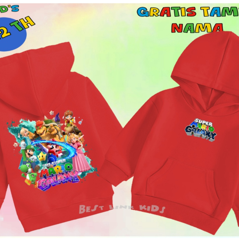 Hoodie Anak Unisex Super Mario Galaxy / Hoodie Jumper Anak Mario Galaxy