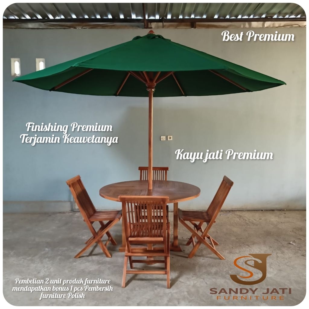 Set meja kursi payung taman