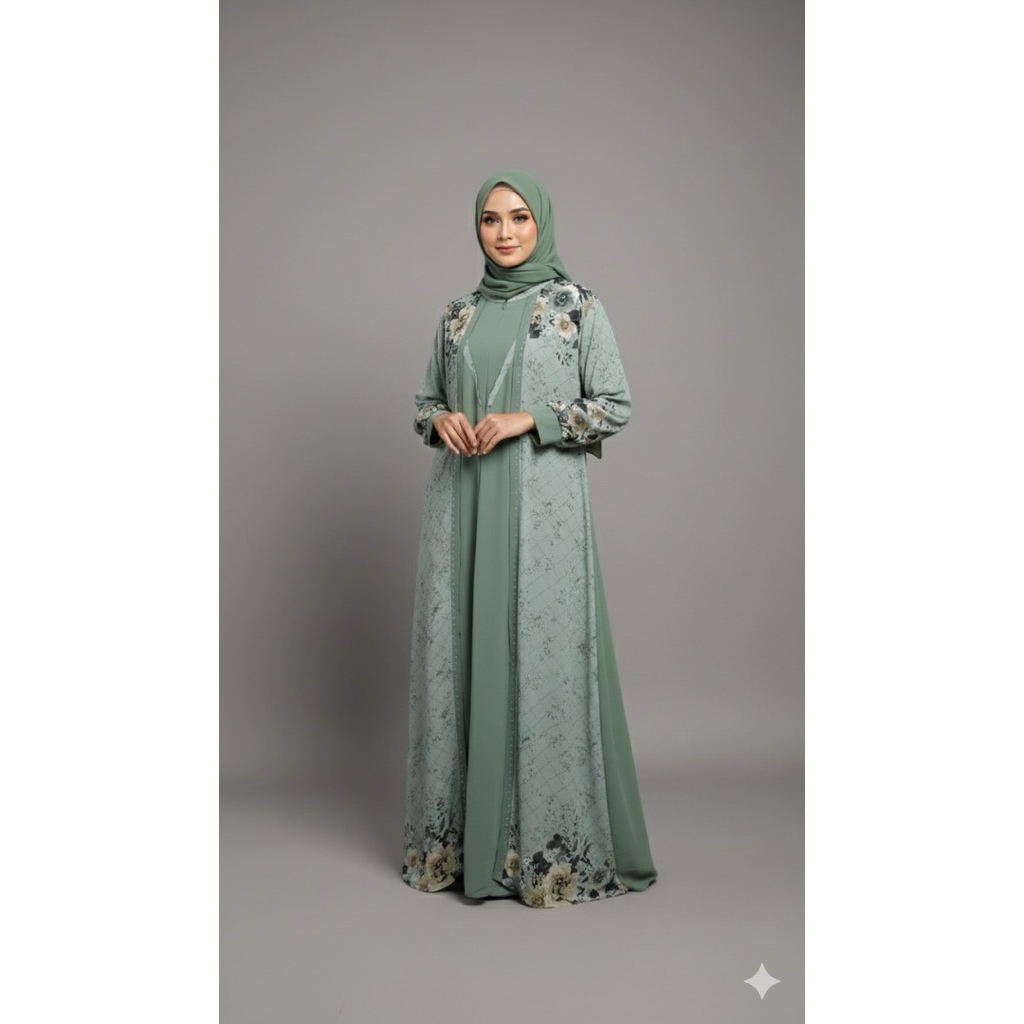 Gamis Ceruty Motif Bunga