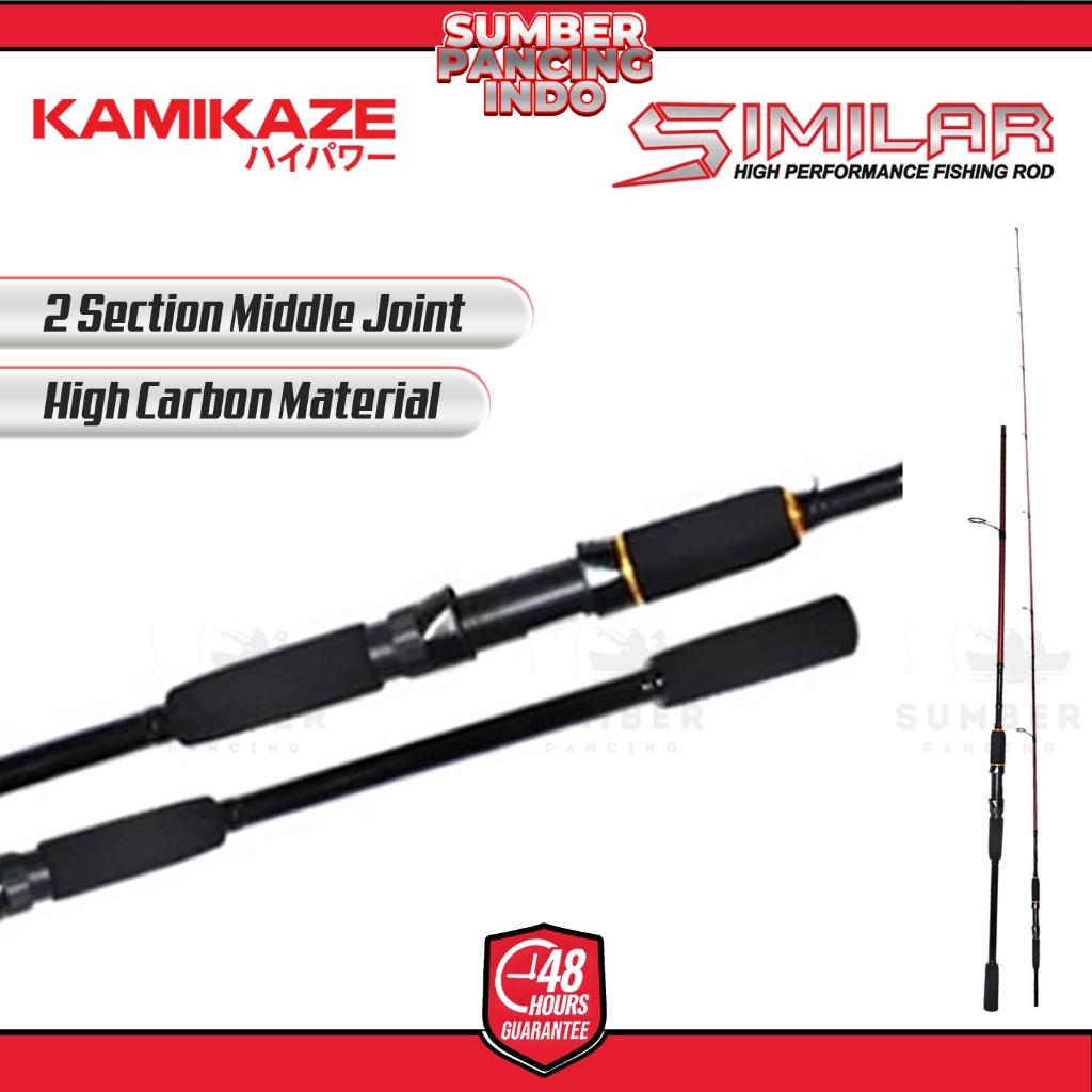 KAMIKAZE Joran Pancing Spinning SIMILILAR Type Spinning Sambung 2 Middle Joint Carbon Hollow 240CM -
