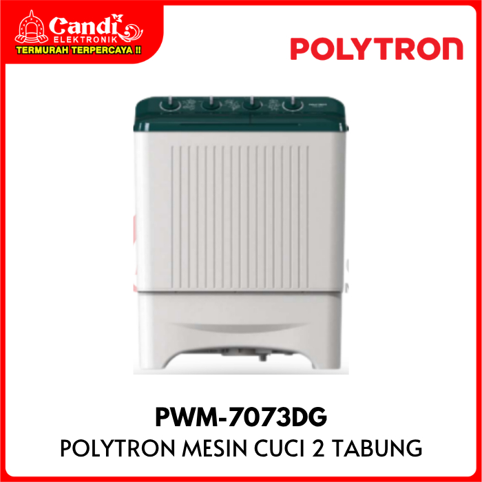 POLYTRON Mesin Cuci 2 Tabung 7 Kg Big Pulsator PWM-7073DG