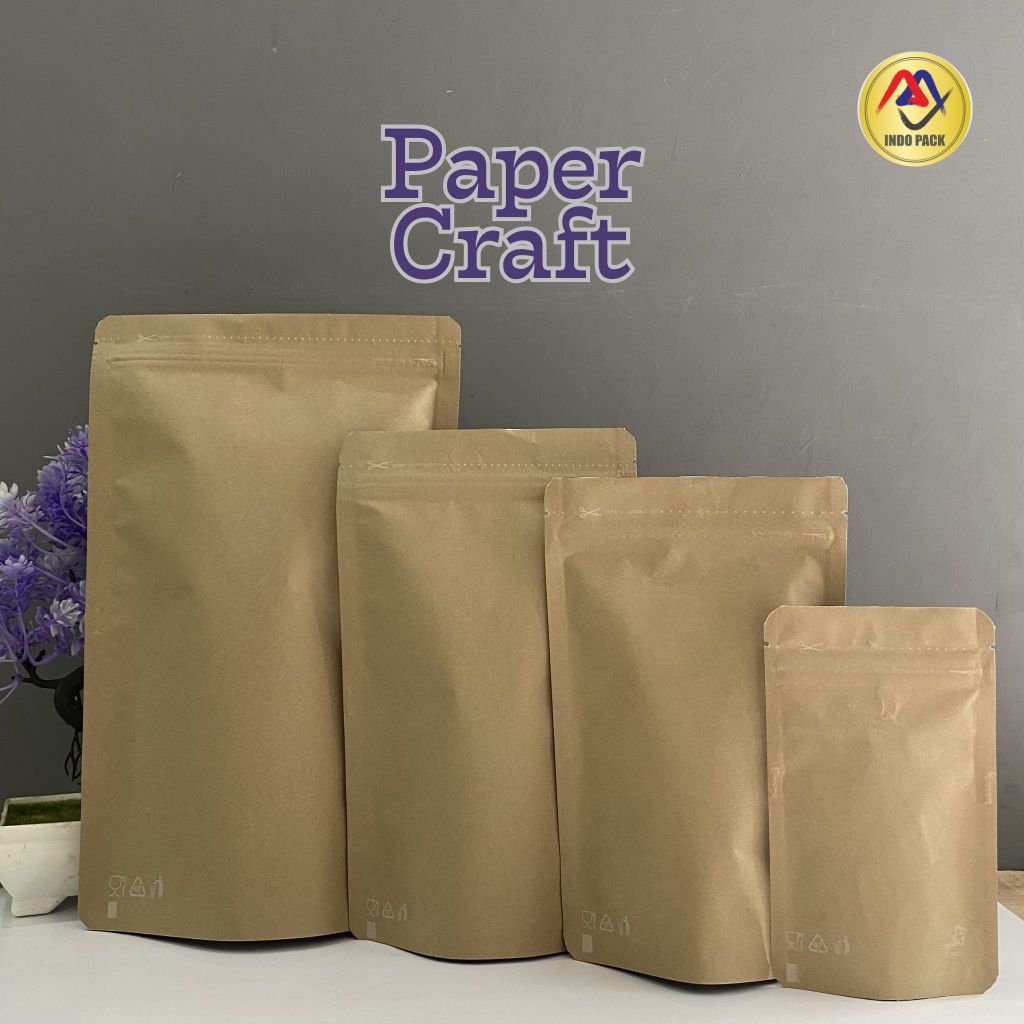 KPACK KEMASAN ZIPLOCK STANDING POUCH PAPERCRAFT / PAPERFOIL 13x21