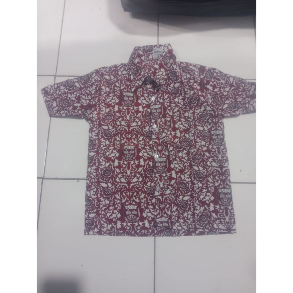 baju batik DD seragam sekolah pringsewu Lampung pria lengan pendek