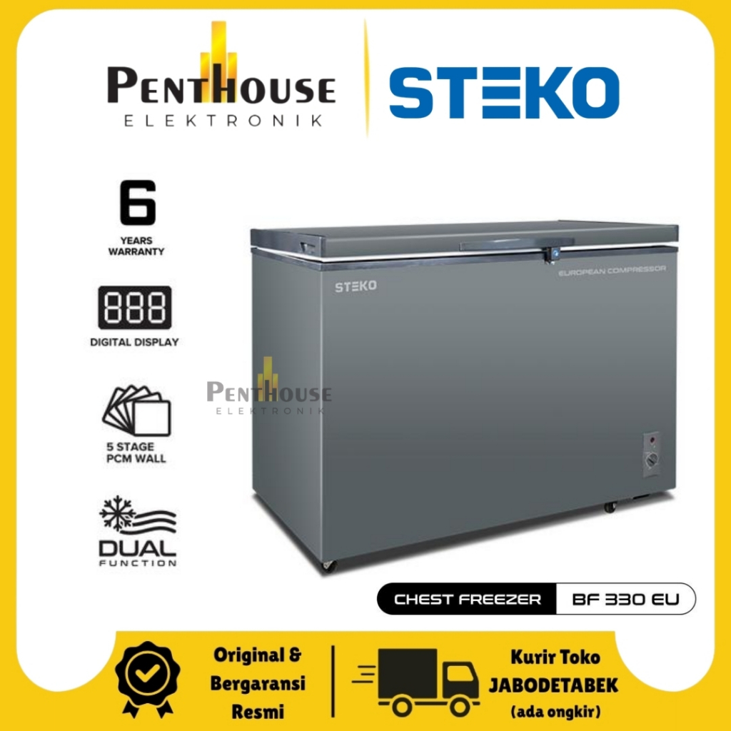 STEKO Chest Freezer 300 Liter BF 330 EU / BF330 / BF330EU - Digital Display - Dual Function - Europe