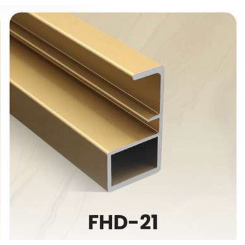 FRAME ALUMINIUM HUBEN/HANDLE KACA PINTU LEMARI PROFIL FHD-21