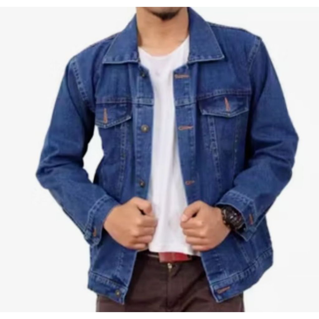 Jaket Denim Keren Pria Biowos Slim Fit Jaket Denim Pria Premium M - 3 XL Jumbo
