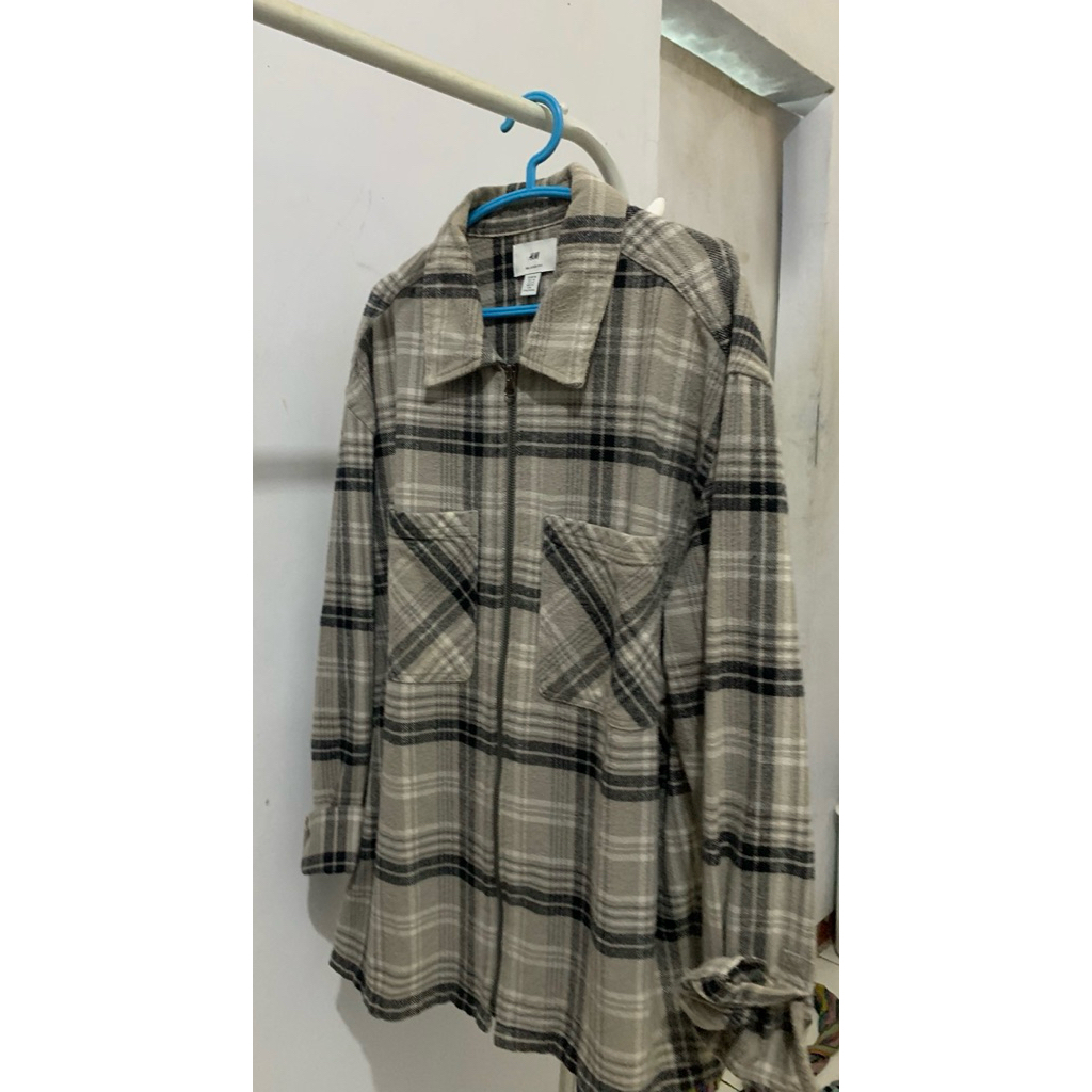 HnM flannel zip jacket / Jaket Kemeja Flanel HnM
