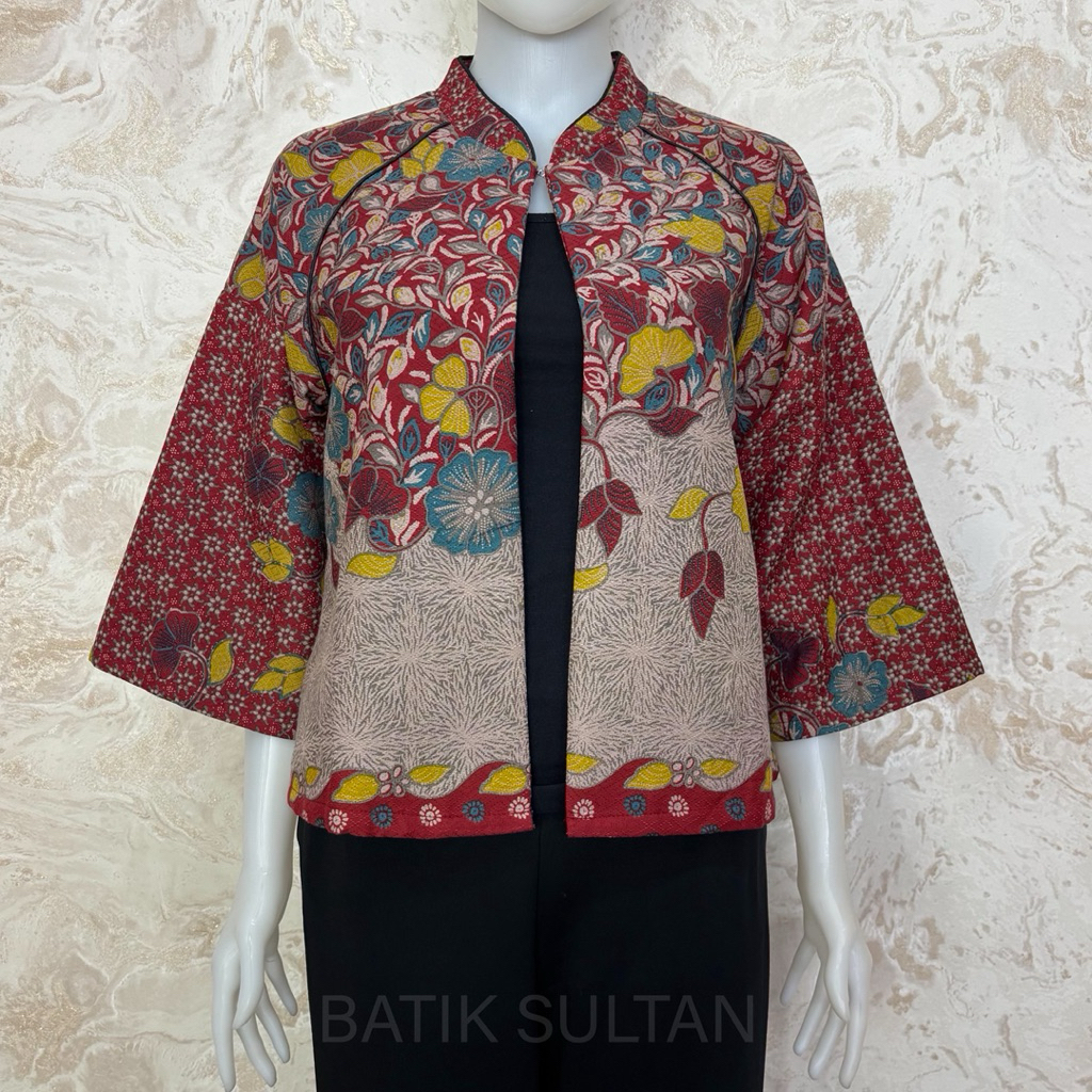 Atasan Batik Outer Wanita Cewe Perempuan Kain Katun Doby Premium Mewah Kantor Kerja Formal Pesta Fur