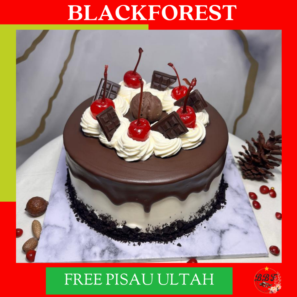 Kue Ulang Tahun / Birthday Cake coklat / Blackforest / Cake Ulang Tahun /Korean Cake / Luxury Cake