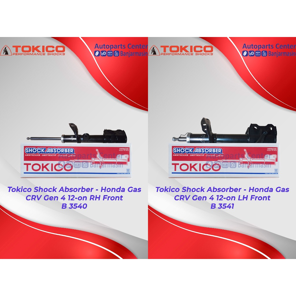 Tokico Shock Absorber - Honda Gas - CRV Gen 4 12-on RH Front (B 3540) dan CRV Gen 4 12-on LH Front (