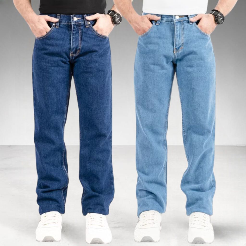 CELANA JEANS STANDAR REGULER FIT PRIA BAHAN DENIM NYAMAN TIDAK MELAR