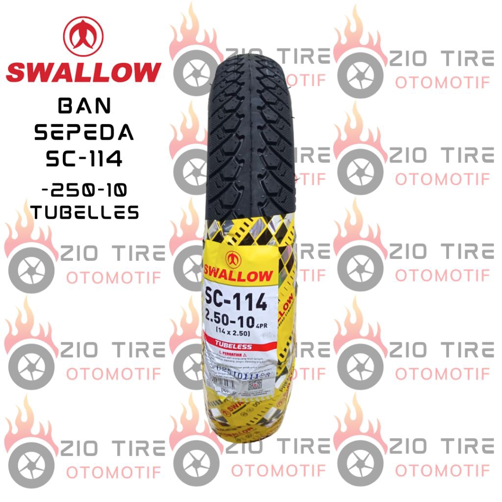 BAN LUAR SEPEDA LISTRIK SWALLOW SC-114 TUBELESS 14X2.50 (2.50-10)