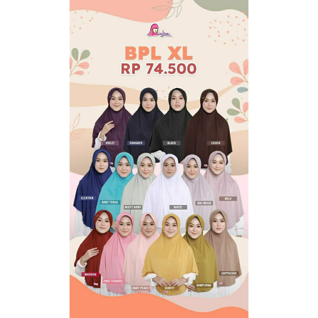 Bergo plain laura/Hijab serut dewasa/Miulan hijab/Hijab Serut Jumbo