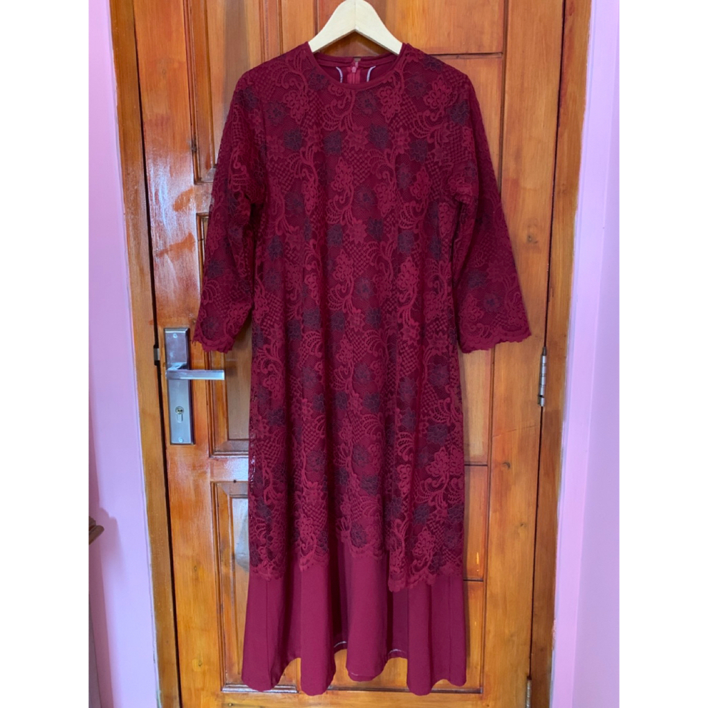DRESS KONDANGAN MAROON